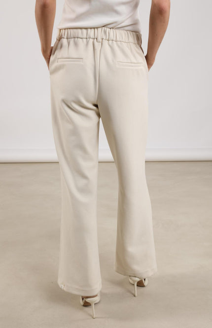 Nukus Broek Jill Scuba Offwhite NKS09008 Stretchshop.nl
