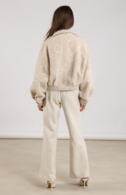 Nukus Broek Jill Scuba Offwhite NKS09008 Stretchshop.nl