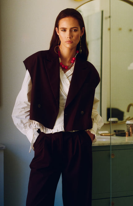 Gilet Esmee Dark Fudge AW25N216