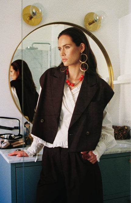 Gilet Esmee Dark Fudge AW25N216