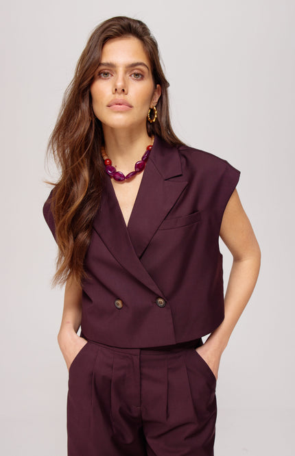 Gilet Esmee Dark Fudge AW25N216