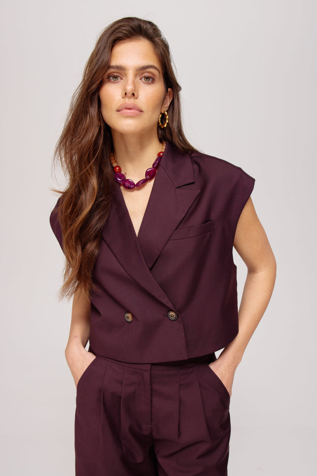 Gilet Esmee Dark Fudge AW25N216