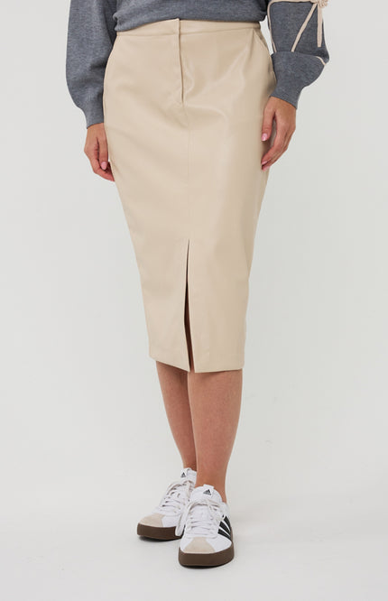 Rok Front Split Super Soft Vegan Light Sand F25.11509