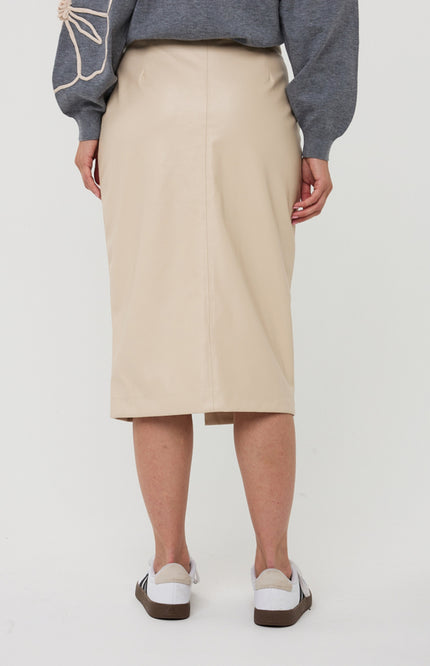 Rok Front Split Super Soft Vegan Light Sand F25.11509