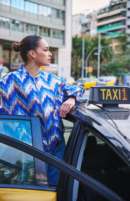 Jacket Bomber Jacquard Zigzag Print F25.19500