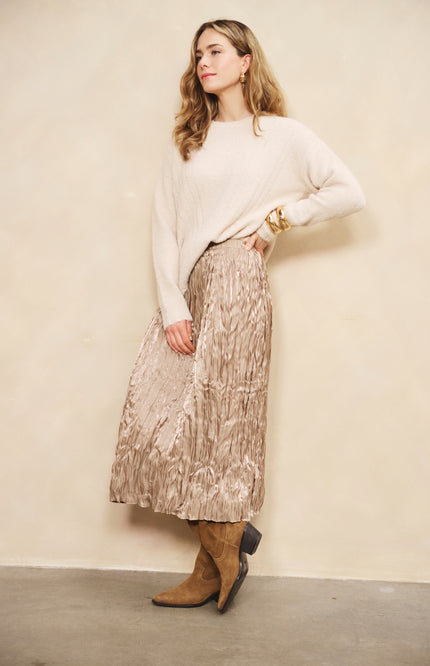 Rok Plisse Changeant Taupe F25.28500