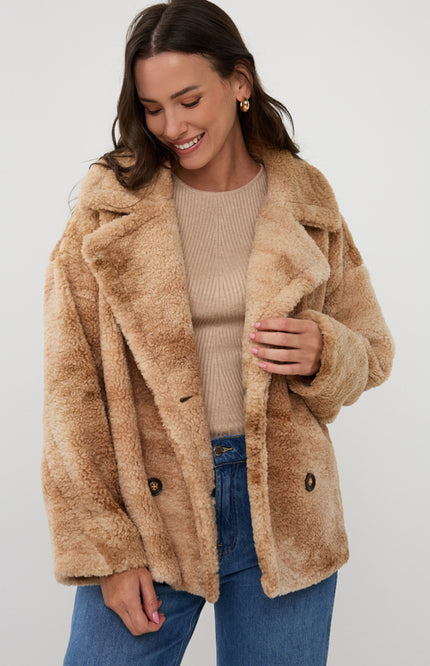 Jacket Melange Double Breasted Short Sand Melange F25.37514