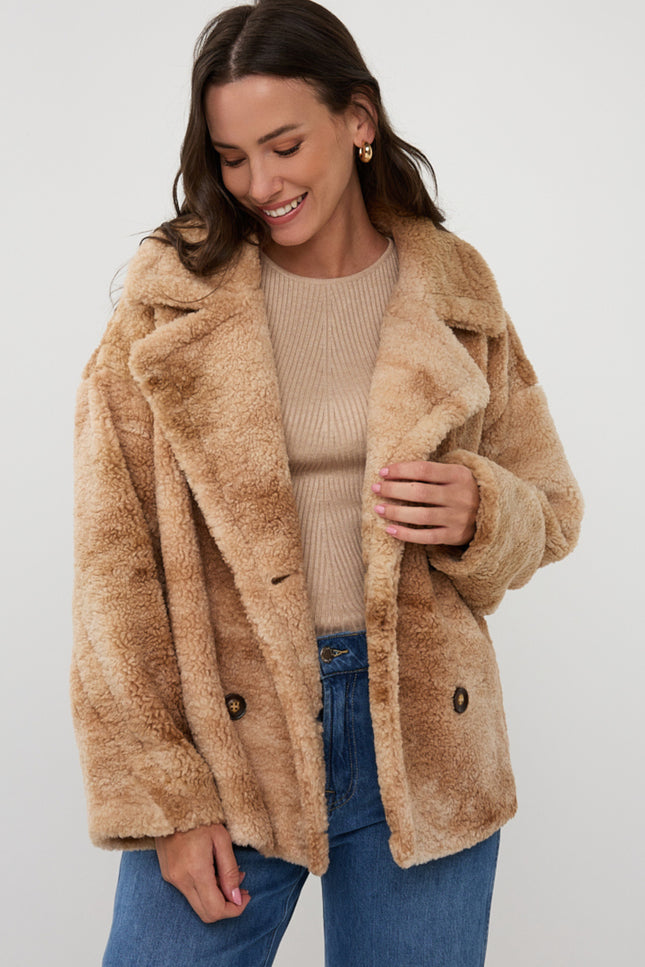 Jacket Melange Double Breasted Short Sand Melange F25.37514