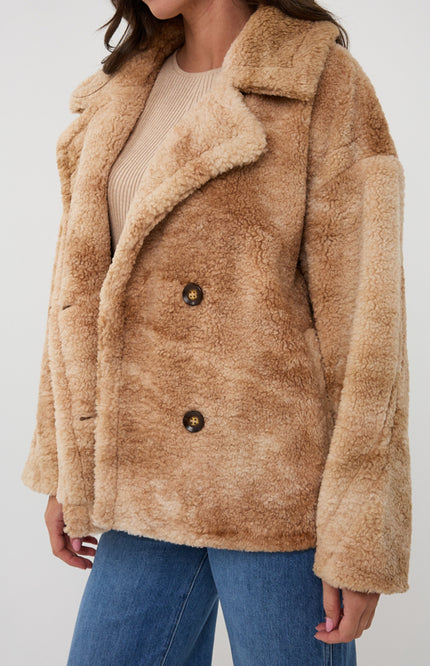 Jacket Melange Double Breasted Short Sand Melange F25.37514