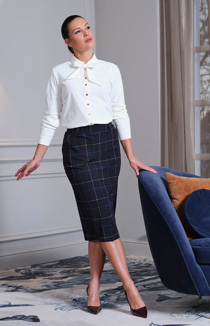 Heavy Travel Rok Herringbone Print Dark Blue Petrol 202659