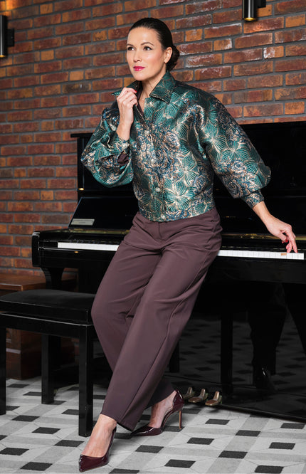 Jacket Jacquard Petrol Green 202783