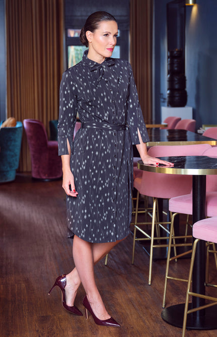 Travel Jurk Dot Foil Print Navy 202708