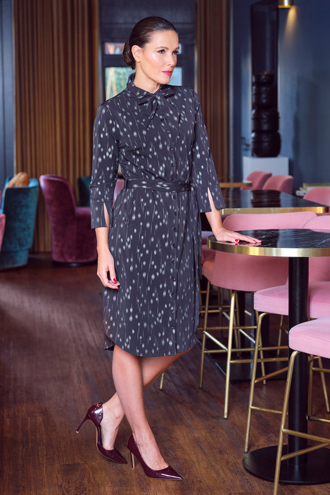 Travel Jurk Dot Foil Print Navy 202708