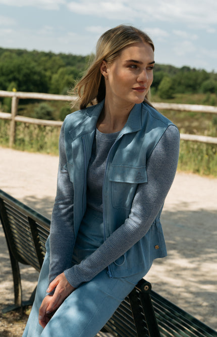 Zizo Gilet Steff Jeans Blue Stretchshop.nl