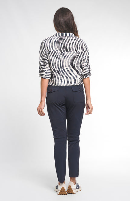 Zoso Blouse Edith Kit Night Blue 261 Stretchshop.nl