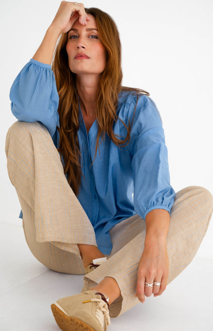 Maicazz Blouse Sarah Blue Stretchshop.nl
