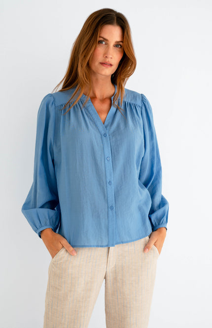 Maicazz Blouse Sarah Blue Stretchshop.nl