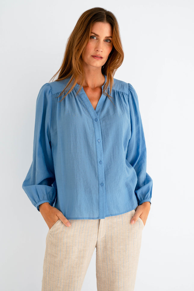 Maicazz Blouse Sarah Blue Stretchshop.nl