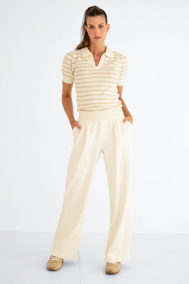 Zizo Broek Savelly Offwhite Light Sand Stretchshop.nl