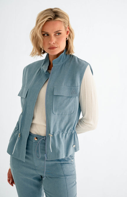 Zizo Gilet Steff Jeans Blue Stretchshop.nl