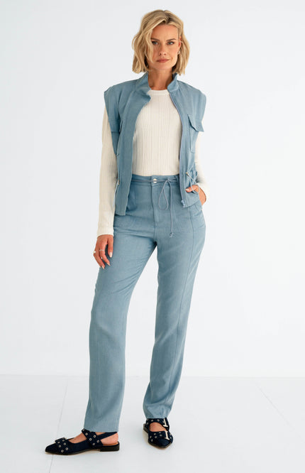 Zizo Gilet Steff Jeans Blue Stretchshop.nl