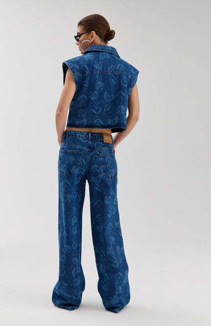 Harper & Yve Gilet Esmee Mid Blue SS6D203 Stretchshop.nl