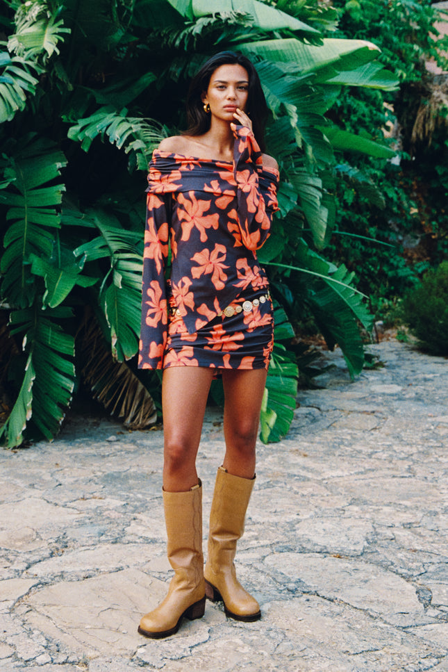 Harper & Yve Rok Joey Wild Flower Orange SS6T001 Stretchshop.nl