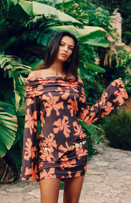 Harper & Yve Rok Joey Wild Flower Orange SS6T001 Stretchshop.nl