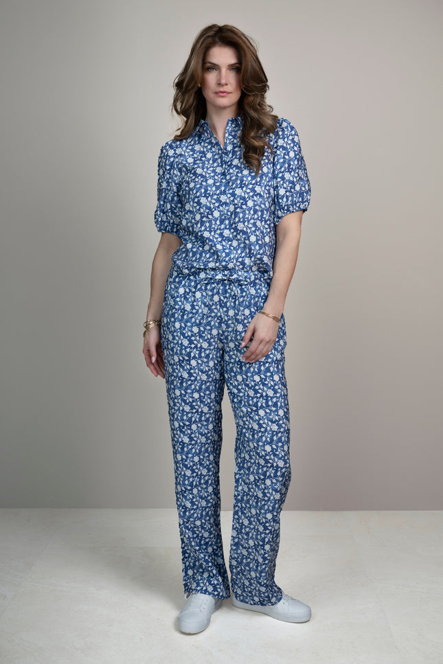 Elvira Casuals Broek Sophia Greek Flowers Stretchshop.nl