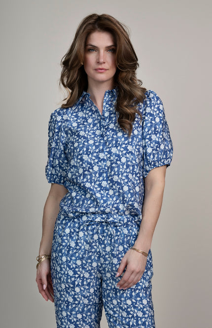 Elvira Casuals Blouse Sophia Greek Flowers Stretchshop.nl