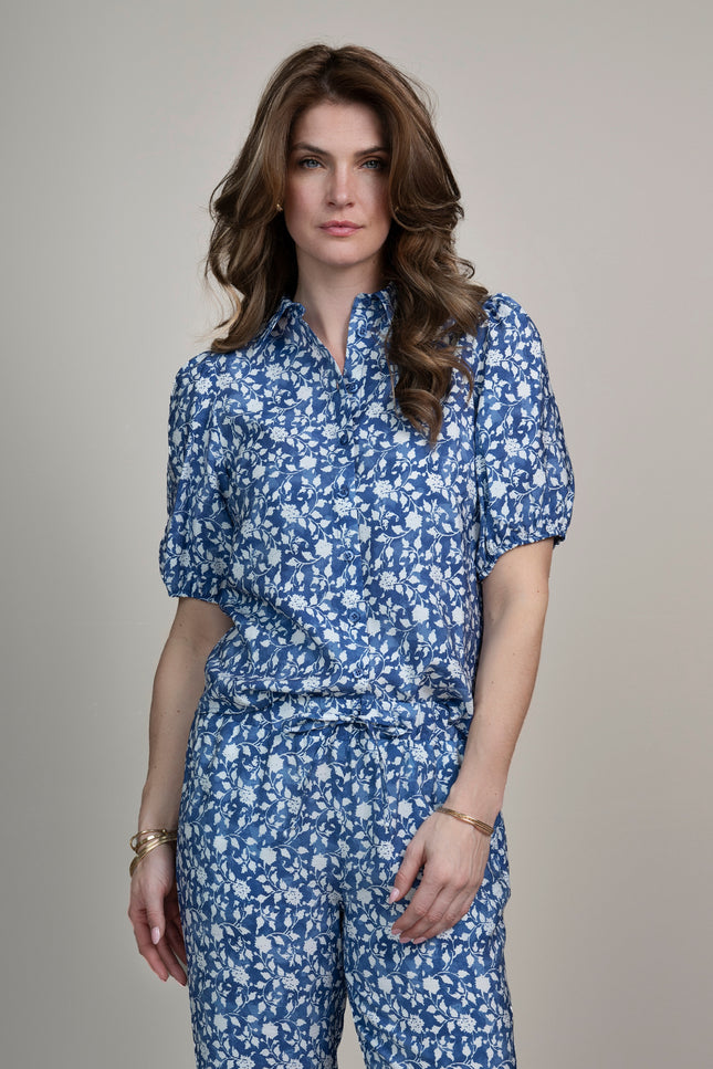 Elvira Casuals Blouse Sophia Greek Flowers Stretchshop.nl