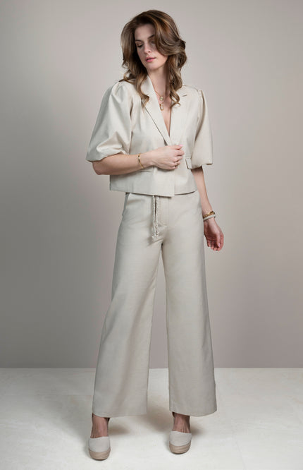 Elvira Casuals Blazer Yara Sand Linnen Stretchshop.nl
