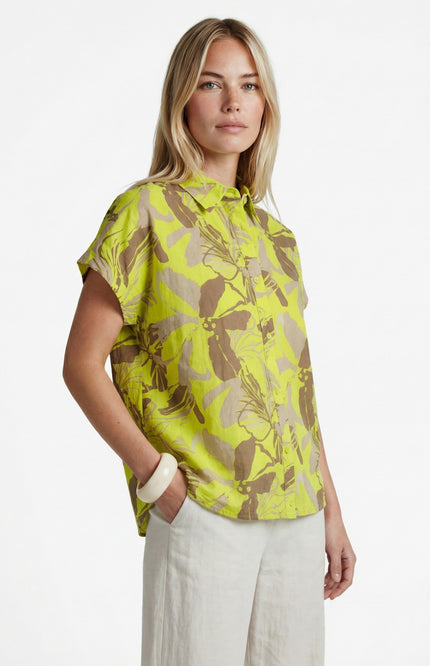 G-maxx Blouse Nanna Cyber Lime Walnut Stretchshop.nl