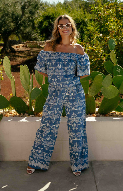 G-maxx Top Fallon Denim Mid Blue Stretchshop.nl