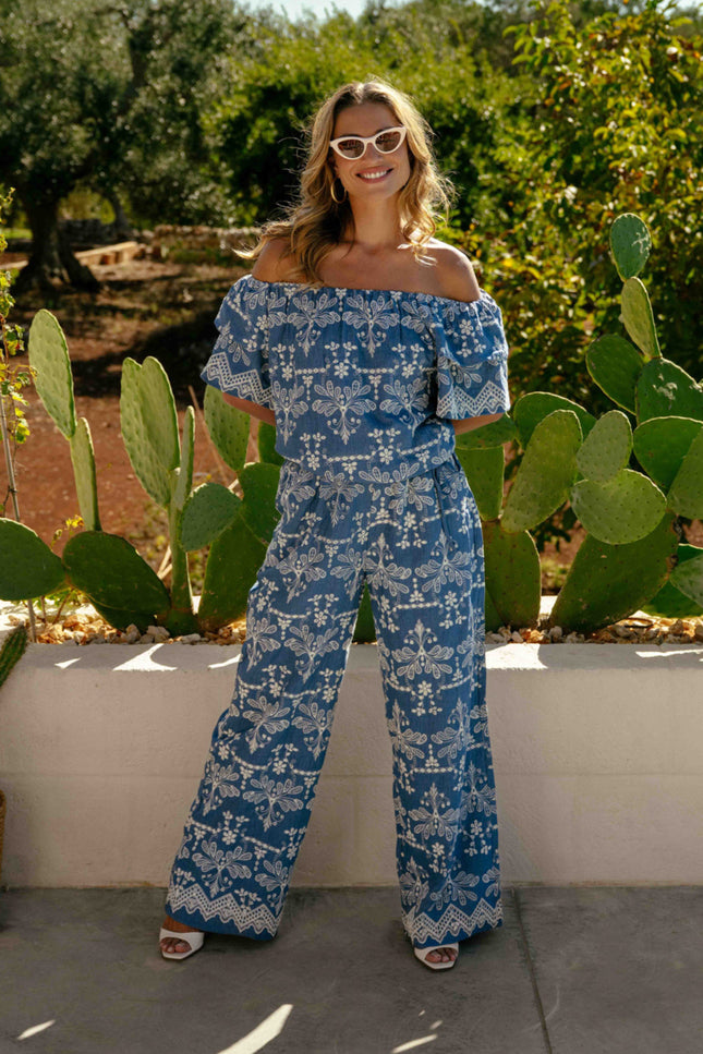 G-maxx Top Fallon Denim Mid Blue Stretchshop.nl