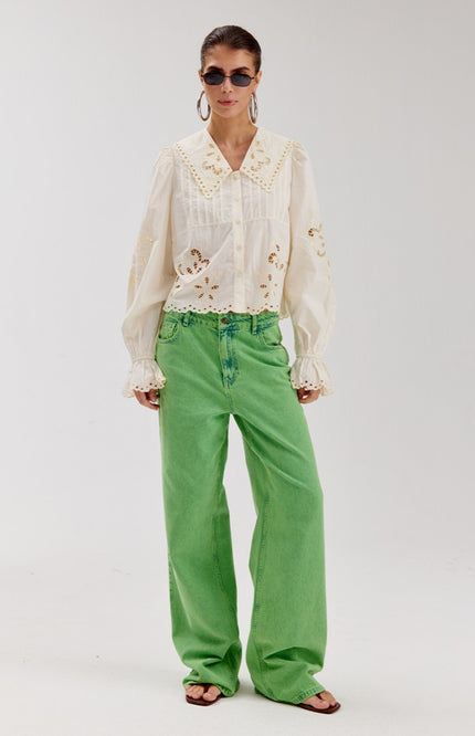 Harper & Yve Jeans Yve Vibrant Green HS6D106 Stretchshop.nl