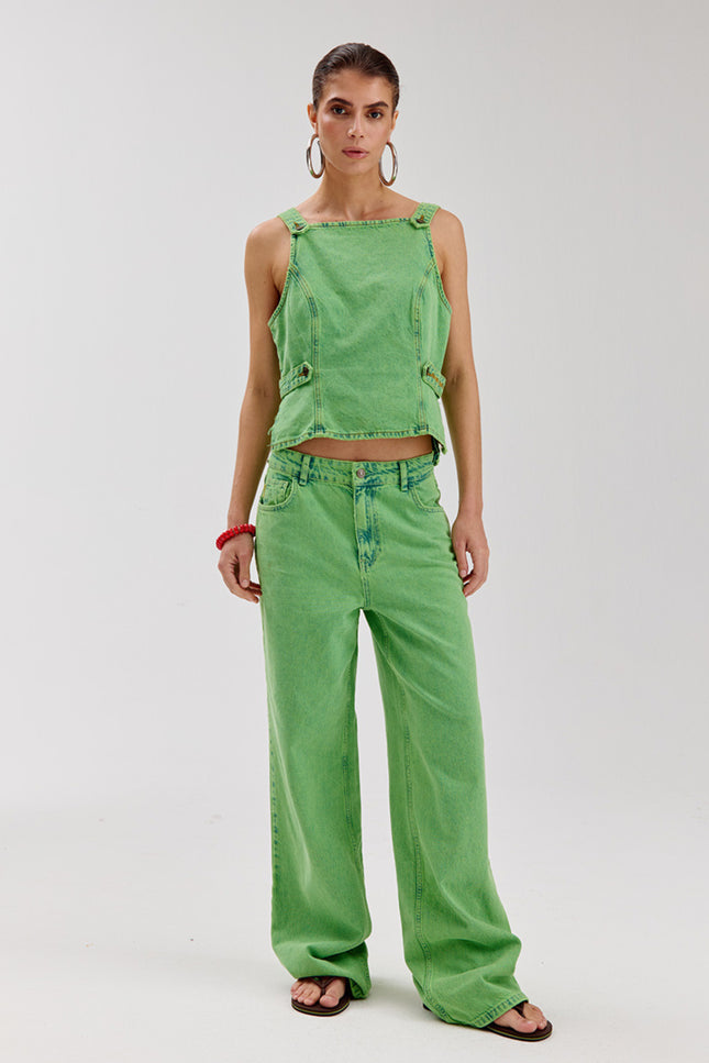 Harper & Yve Jeans Yve Vibrant Green HS6D106 Stretchshop.nl