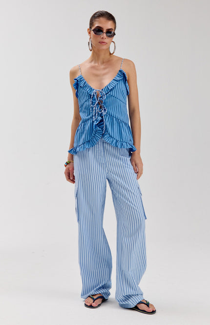 Harper & Yve Broek Daan Blue Stripe HS6P103 Stretchshop.nl
