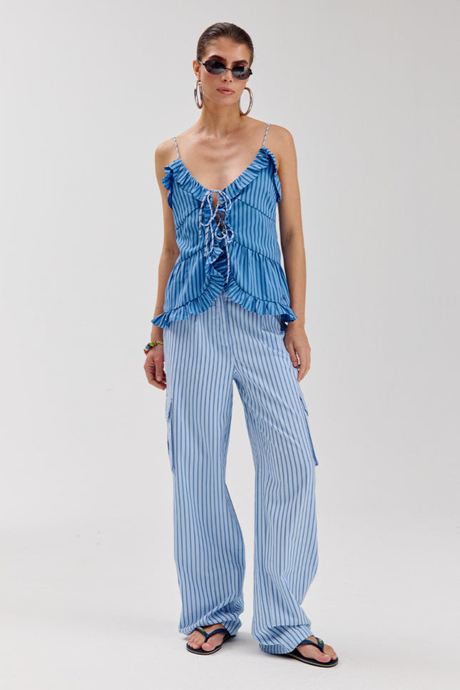 Harper & Yve Broek Daan Blue Stripe HS6P103 Stretchshop.nl