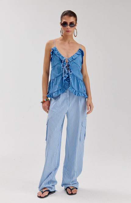 Harper & Yve Broek Daan Blue Stripe HS6P103 Stretchshop.nl