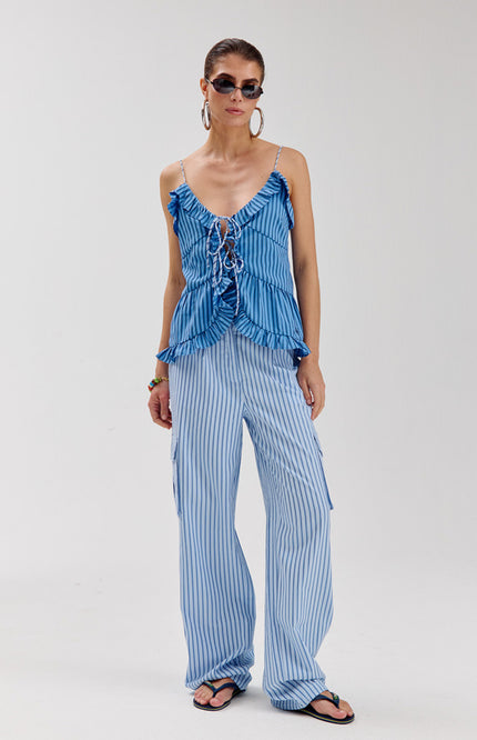 Harper & Yve Top Maren Blue Stripe HS6P405 Stretchshop.nl