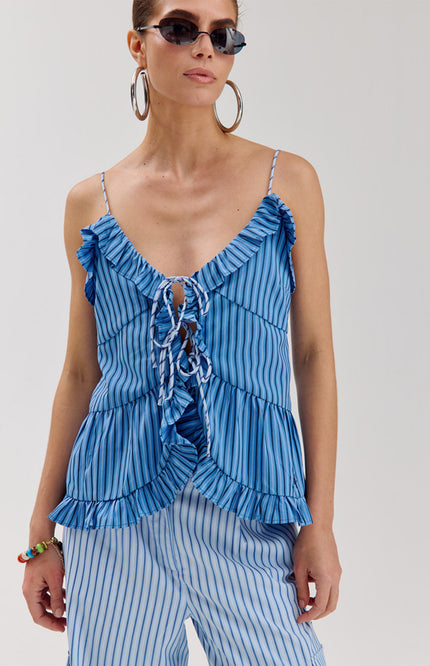 Harper & Yve Top Maren Blue Stripe HS6P405 Stretchshop.nl