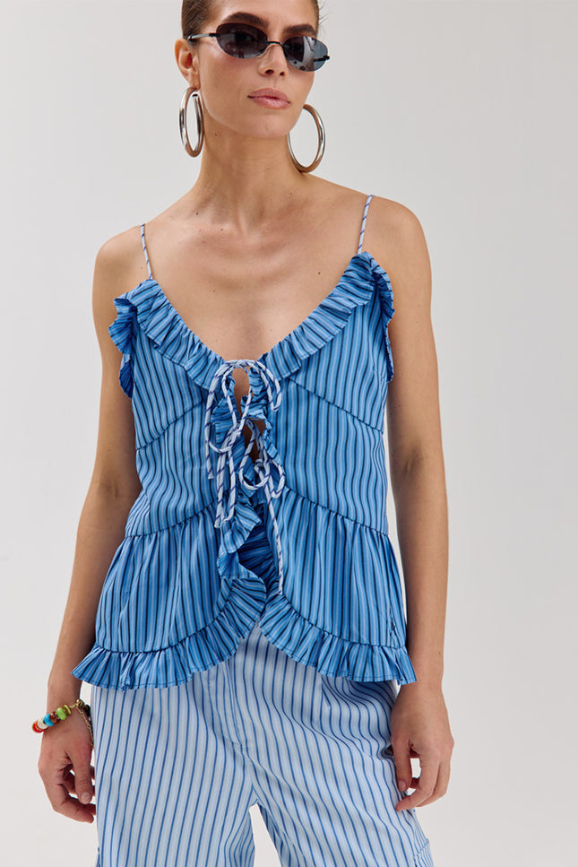 Harper & Yve Top Maren Blue Stripe HS6P405 Stretchshop.nl