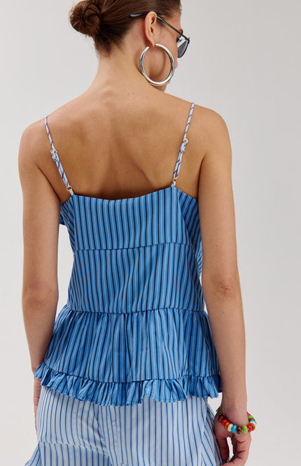 Harper & Yve Top Maren Blue Stripe HS6P405 Stretchshop.nl