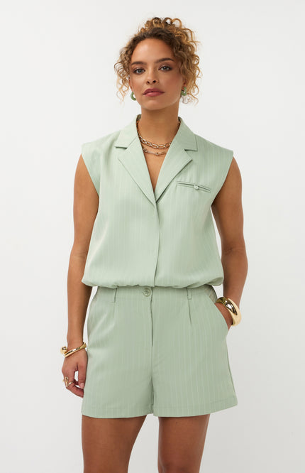 Ydence Gilet Jeanie Sage Green Stretchshop.nl