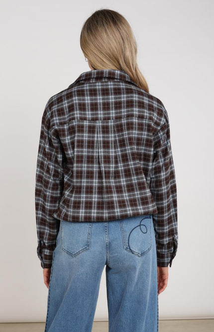 Nukus Blouse Newport Chocolate Sky NKF02262 Stretchshop.nl