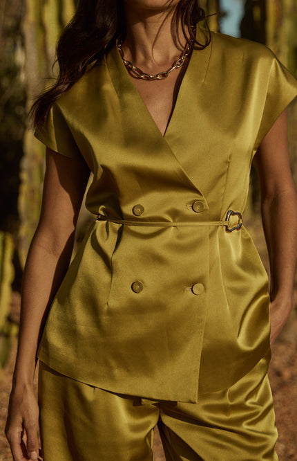 Ibana Blazer Teja Gold Green Stretchshop.nl