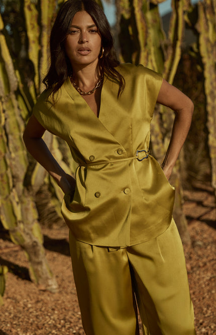 Ibana Blazer Teja Gold Green Stretchshop.nl