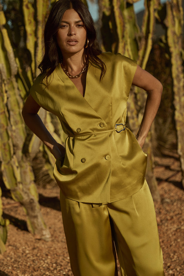 Ibana Blazer Teja Gold Green Stretchshop.nl
