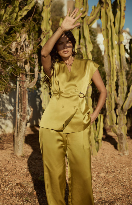 Ibana Blazer Teja Gold Green Stretchshop.nl